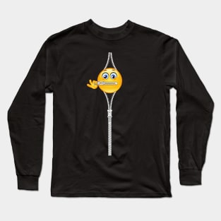 Zipper mouth emoji | don't noise | keep it secret | zipper mouth Long Sleeve T-Shirt